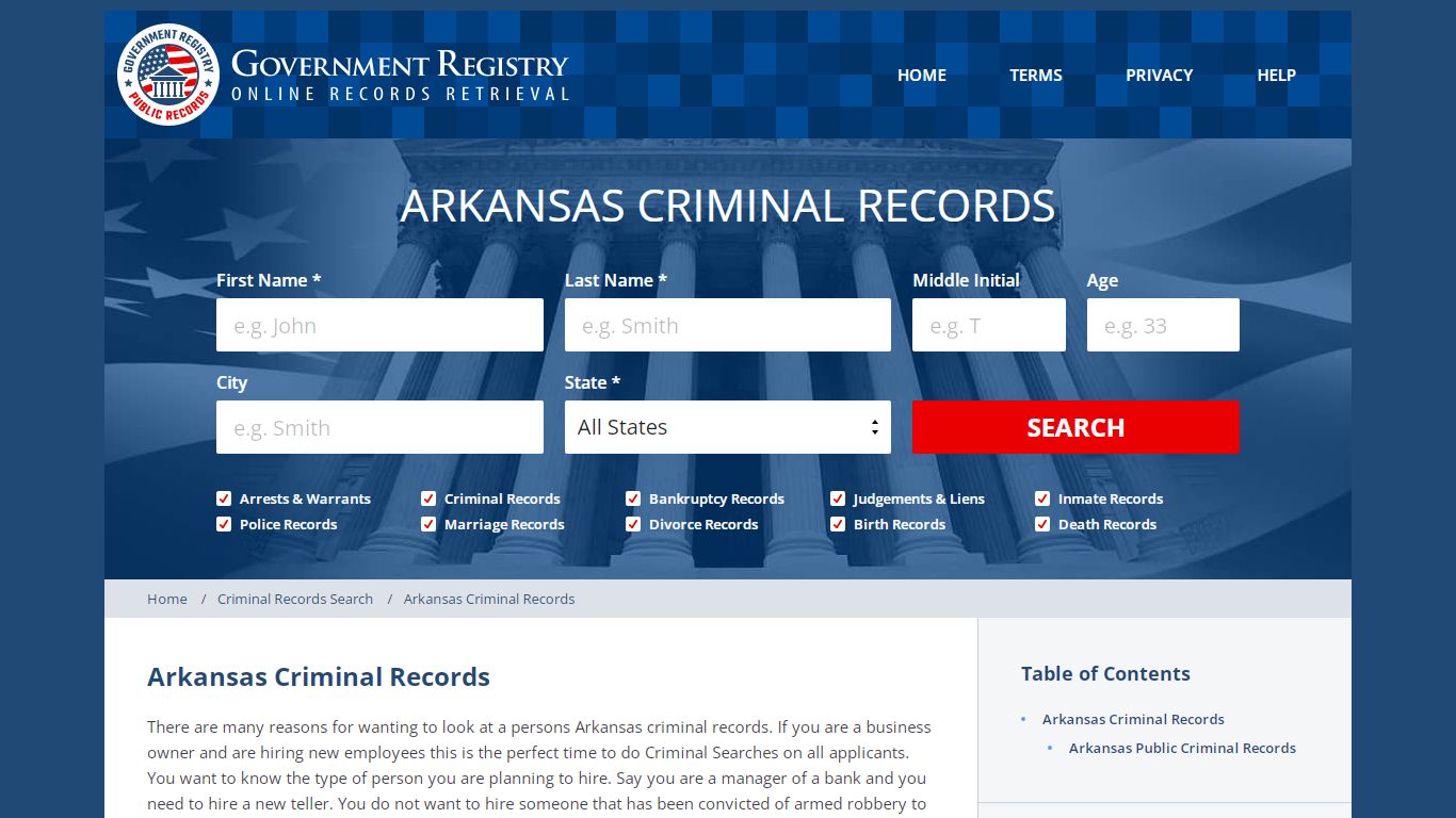 Arkansas Criminal Records | Arkansas Public Criminal Records ...